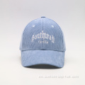 Bordado gorra de béisbol de pilaria azul cielo